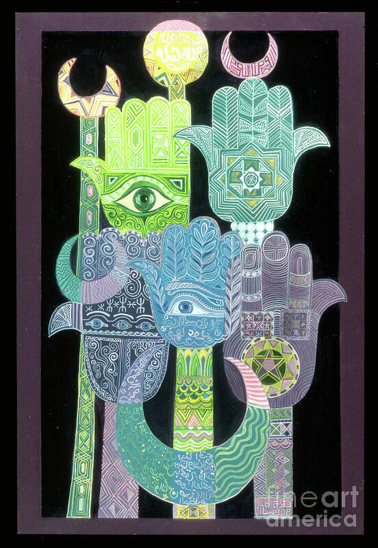 Amulet Poster featuring the painting Standards by Laila Shawa