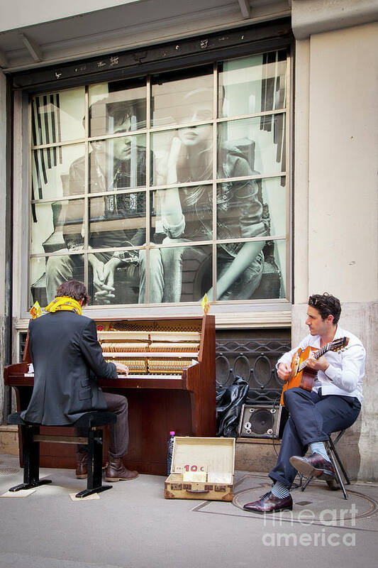 Street Poster featuring the photograph Street Musicians - Paris by Brian Jannsen