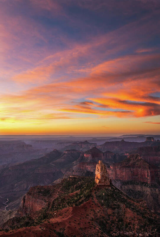 Grand Canyon Poster featuring the photograph Sunrise Over Mt. Hayden - Grand Canyon North Rim Photograph by Duane Miller