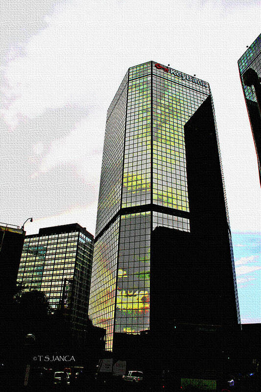 Tall Building Lots Of Windows Poster featuring the digital art Tall Building Lots Of Windows by Tom Janca