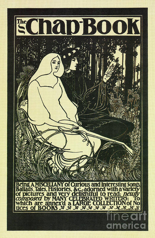 Black And White Poster featuring the drawing The Chap Book 1895 by Heidi De Leeuw