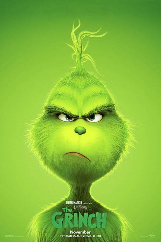 The Grinch Poster featuring the mixed media The Grinch, 2018 B by Movie Poster Prints