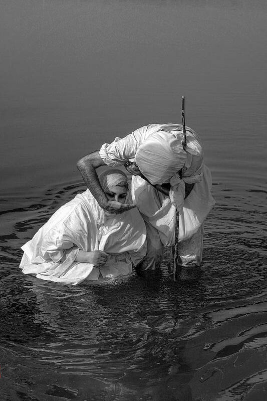 #iran #ahvaz #karunriver #baptism #tradition #documentry #mandaeans Poster featuring the photograph The Holy Water by Sima Fazel