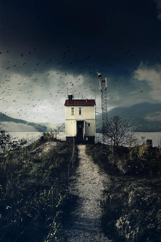 Creative Edit Poster featuring the photograph The House On The Hill by Micael