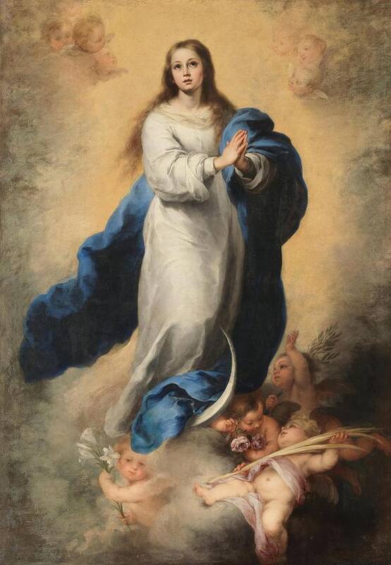 Bartolome Esteban Murillo Poster featuring the painting 'The Immaculate Conception of El Escorial', 1660-1665, Spanish School... by Bartolome Esteban Murillo -1611-1682-