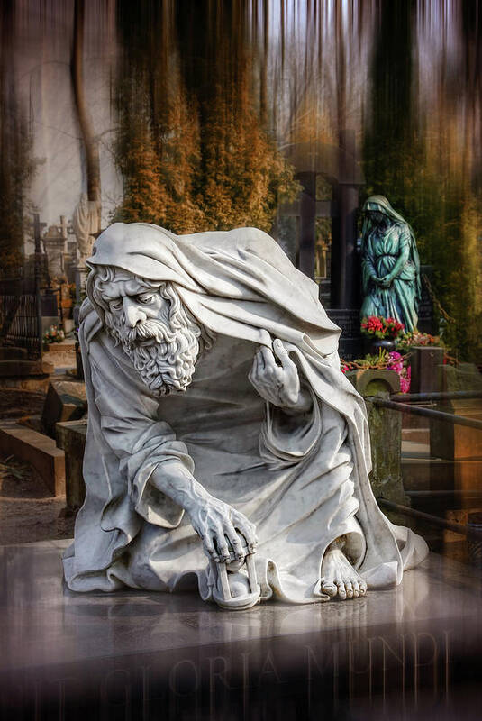 Warsaw Poster featuring the photograph The Old Man of Powazki Cemetery Warsaw by Carol Japp