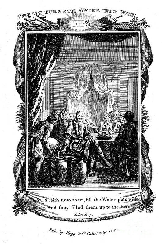 Rubbing Alcohol Poster featuring the drawing The Wedding At Cana, 1804 by Print Collector
