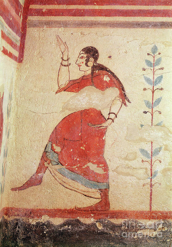 Dance Poster featuring the painting Tomb Of The Acrobats, Detail Of A Dancer by Etruscan