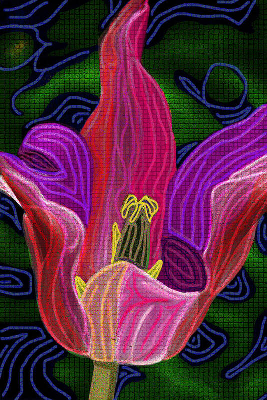 Spring Poster featuring the digital art Tulip Dance by Rod Whyte