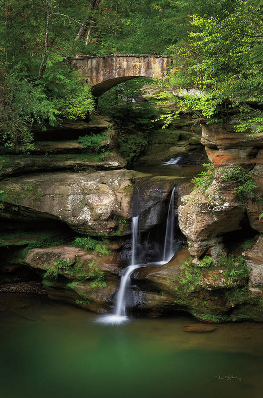 Hocking Hills Poster featuring the photograph Upper Falls Old Mans Cave by Alan Majchrowicz