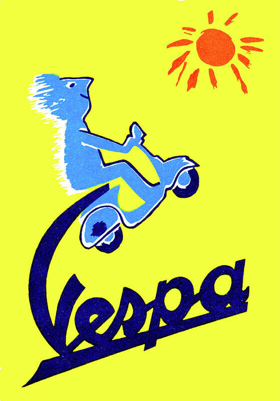 Vespa Poster featuring the photograph Vespa Poster - 1955 by Doc Braham
