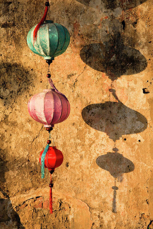 Estock Poster featuring the digital art Vietnam, Vietnamese Lanterns by Suzy Bennett