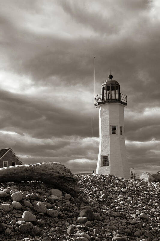 Scenic Scituate Lighthouse Poster featuring the photograph Vintage image of Scituate Lighthouse by Jeff Folger