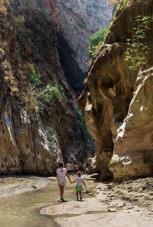 Canyon Poster featuring the photograph Walking through the gorge of Saklikent by Sun Travels