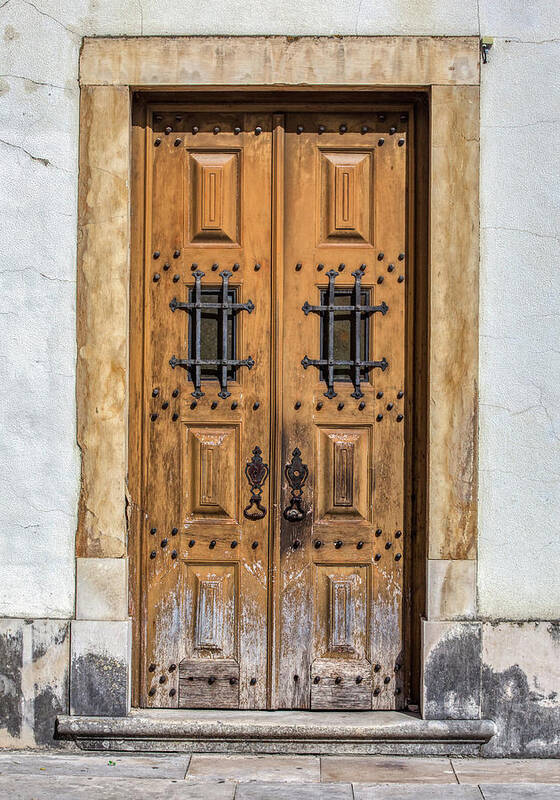 Door Poster featuring the photograph Weathered Brown Door of Portugal by David Letts