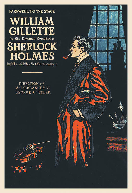 Sherlock Poster featuring the painting William Gillette as Sherlock Holmes: Farewell to the Stage by Frederic Dorr Steele
