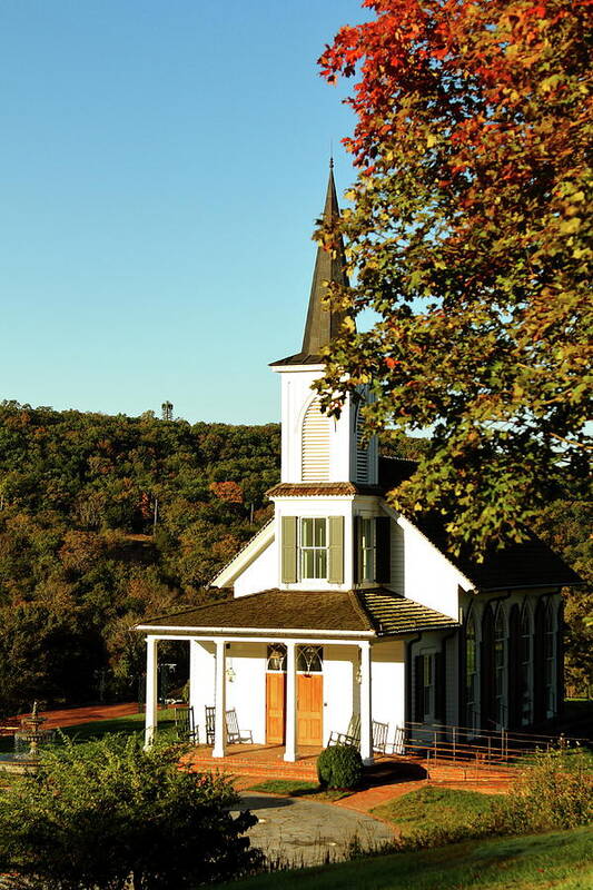 Table Rock Lake Poster featuring the photograph Autumn Chapel #1 by Lens Art Photography By Larry Trager