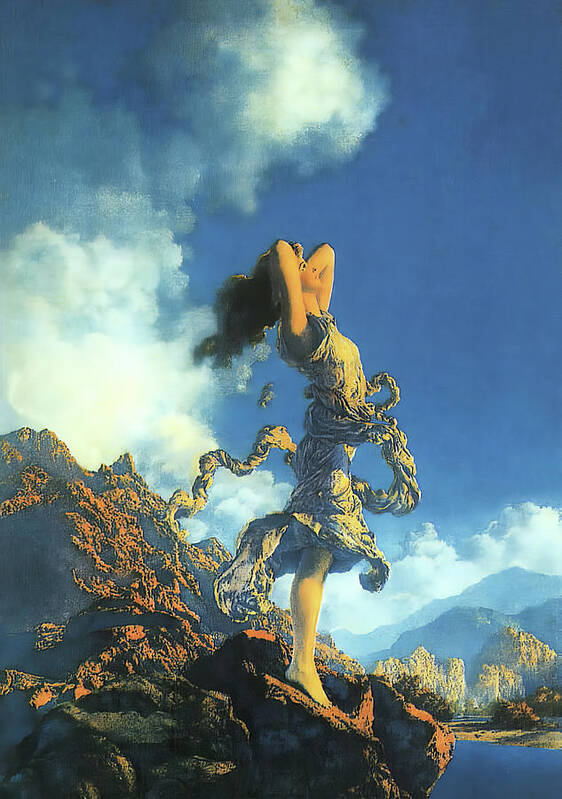 Maxfield Parrish Poster featuring the photograph Ecstasy #1 by Maxfield Parrish