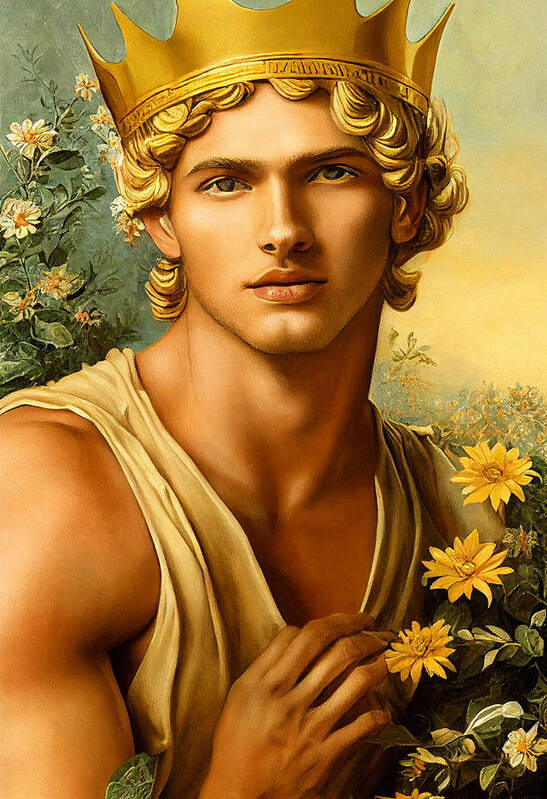 Handsome Brown Skin Blondie Hair Male Décor Poster featuring the painting Handsome Brown Skin Blondie Hair Male Model As  6455633c2d09d 645d645043 64596455 043ecd #1 by Celestial Images