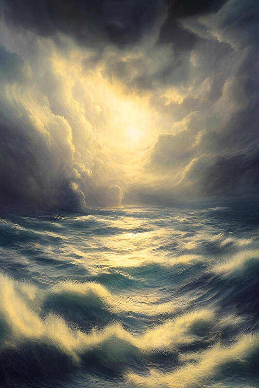 Storm Poster featuring the digital art Hope on the Horizon #2 by Bonnie Bruno