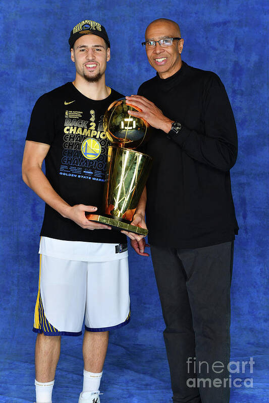 Klay Thompson Poster featuring the photograph Mychal Thompson and Klay Thompson by Jesse D. Garrabrant