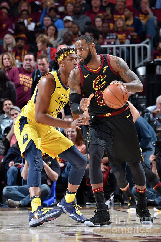 Lebron James Poster featuring the photograph Myles Turner and Lebron James #1 by David Liam Kyle
