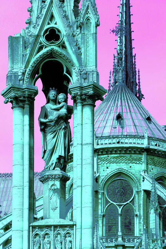 Paris Poster featuring the photograph Notre Dame Cathedral - Jean XXIII Square #1 by Ron Berezuk