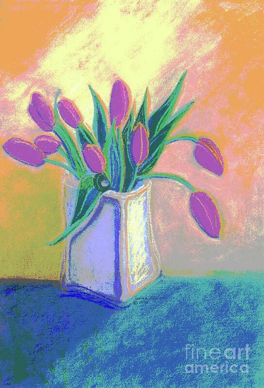 Spring Tulips A Pastel Painting By Norma Appleton Poster featuring the painting Spring Tulips #1 by Norma Appleton