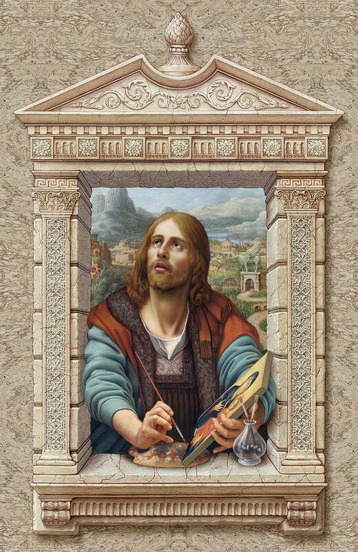 Christian Art Poster featuring the painting St. Luke by Kurt Wenner