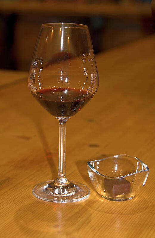Wine In Glass Poster featuring the photograph Wine and Chocolate by Sally Weigand