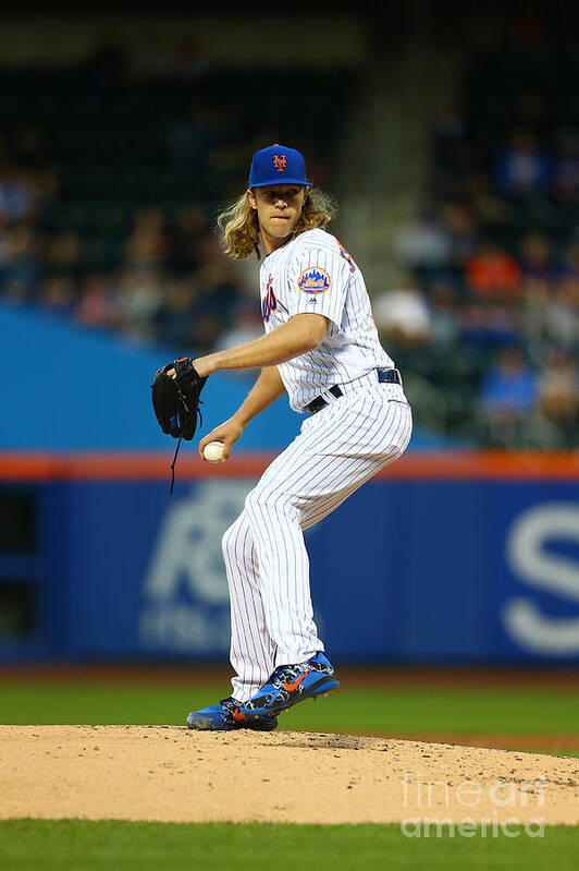 Second Inning Poster featuring the photograph Noah Syndergaard #10 by Mike Stobe