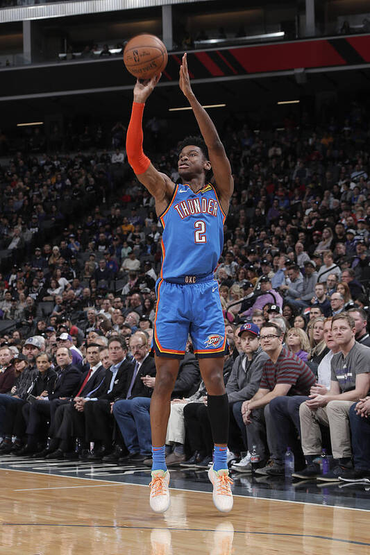 Shai Gilgeous-alexander Poster featuring the photograph Oklahoma City Thunder v Sacramento Kings #10 by Rocky Widner