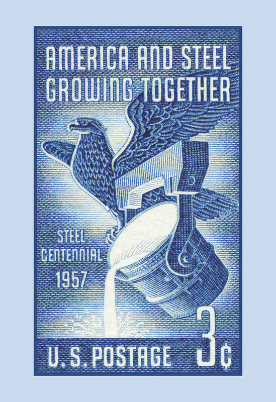 America Poster featuring the digital art 1957 Steel Stamp by Greg Joens