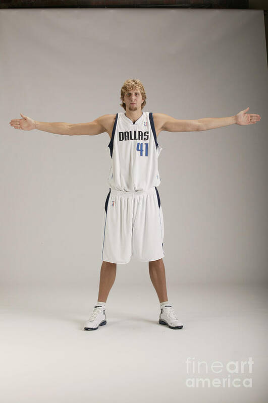 Media Day Poster featuring the photograph Dirk Nowitzki #2 by Glenn James