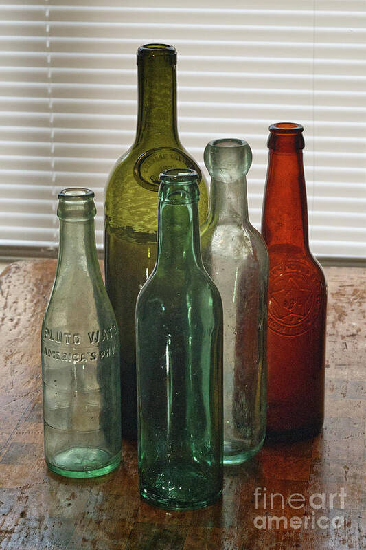 Still Life Poster featuring the photograph Old Glass Bottles #2 by Phil Perkins