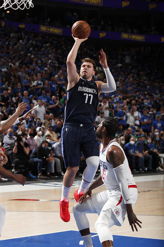 Luka Doncic Poster featuring the photograph 2021 NBA Playoffs - LA Clippers v Dallas Mavericks by Jeff Haynes