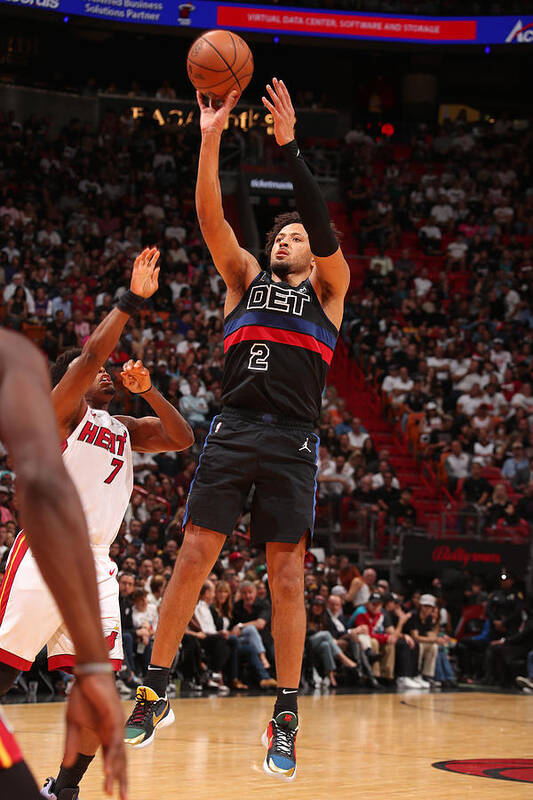 Nba Pro Basketball Poster featuring the photograph Detroit Pistons v Miami Heat #3 by Issac Baldizon