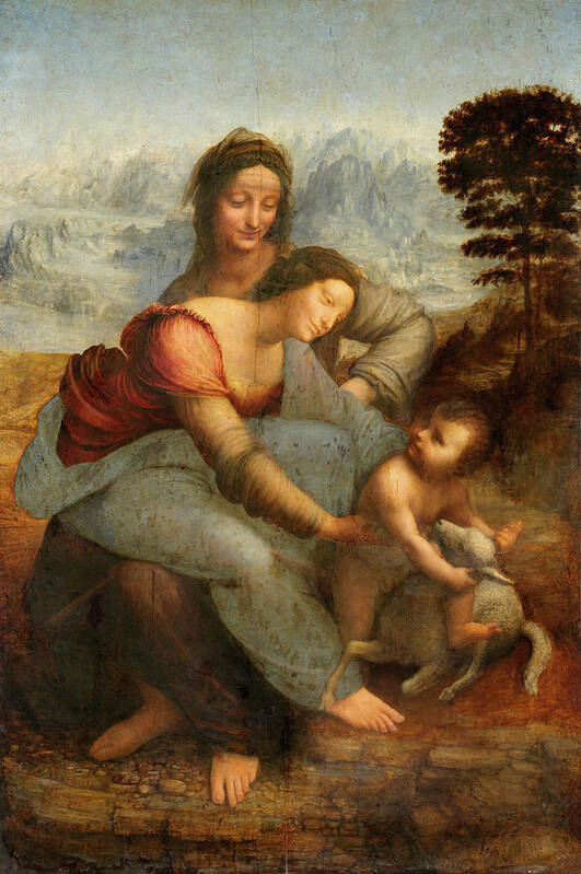 Leonardo Da Vinci Poster featuring the painting The Virgin and Child With St Anne by Leonardo Da Vinci