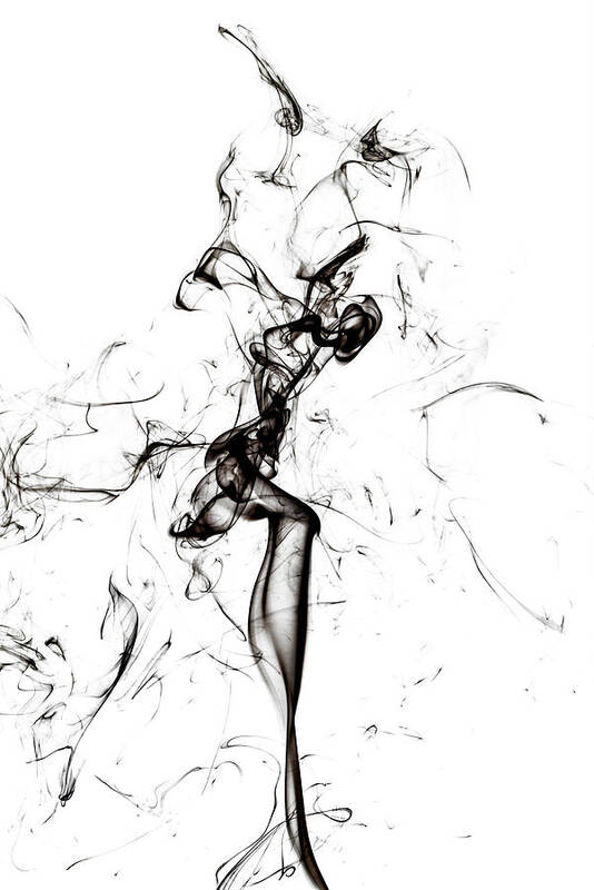Abstract Poster featuring the photograph Abstract Black Smoke - The Dancer by Philippe HUGONNARD