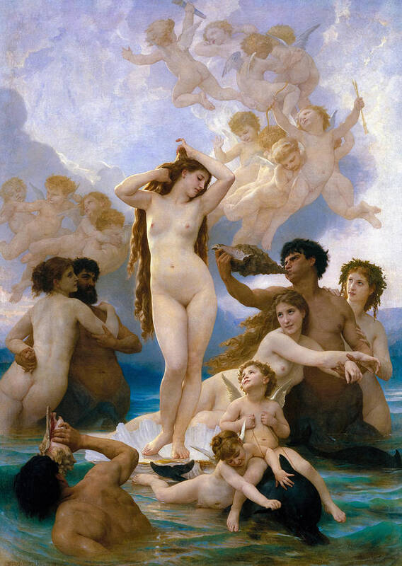 William-adolphe Bouguereau Poster featuring the painting The Birth of Venus by William-adolphe Bouguereau