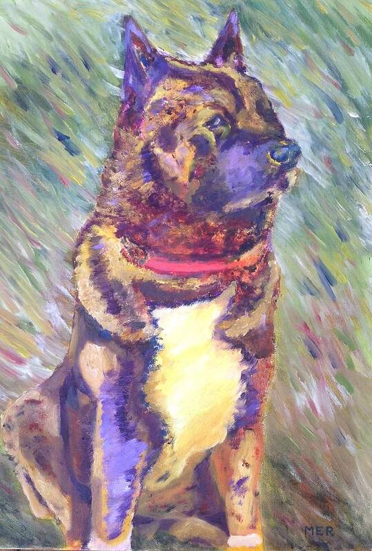 Dog Poster featuring the painting Akita by Michelle Robinson