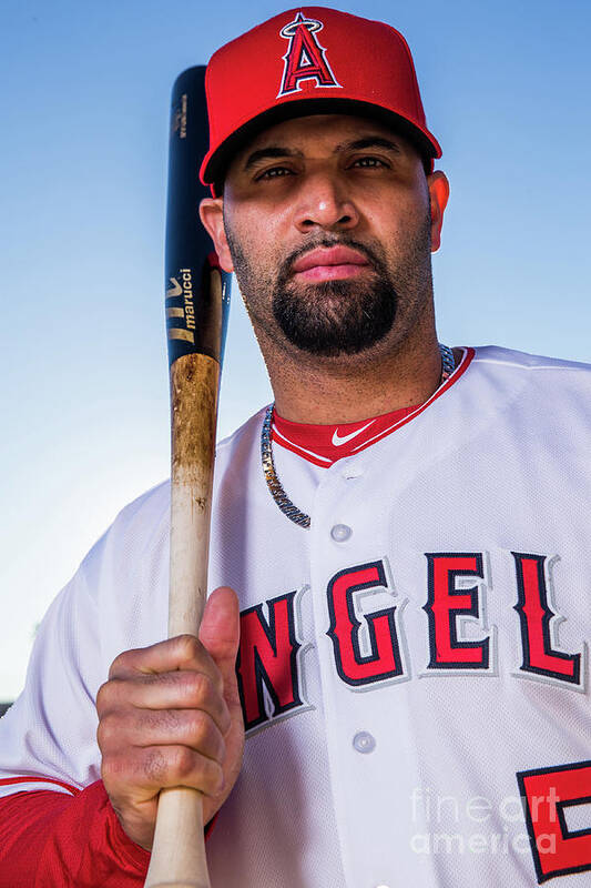 Media Day Poster featuring the photograph Albert Pujols by Rob Tringali