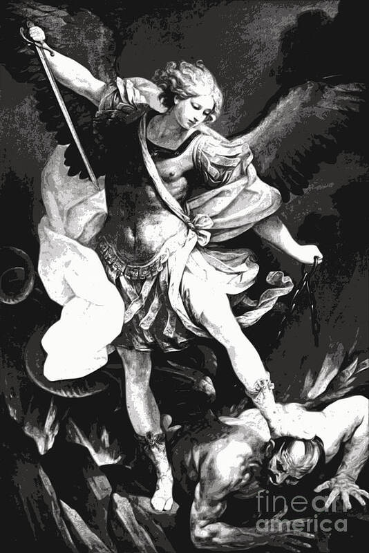 Michael Poster featuring the digital art Archangel Saint Michael by Guido Reni