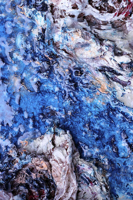 Blue Poster featuring the mixed media Artificial River Detail Four by Rowan Lyford