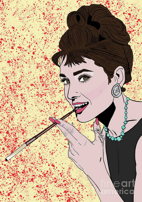 Audrey Hepburn Poster featuring the digital art Audrey Hepburn by Marisol VB