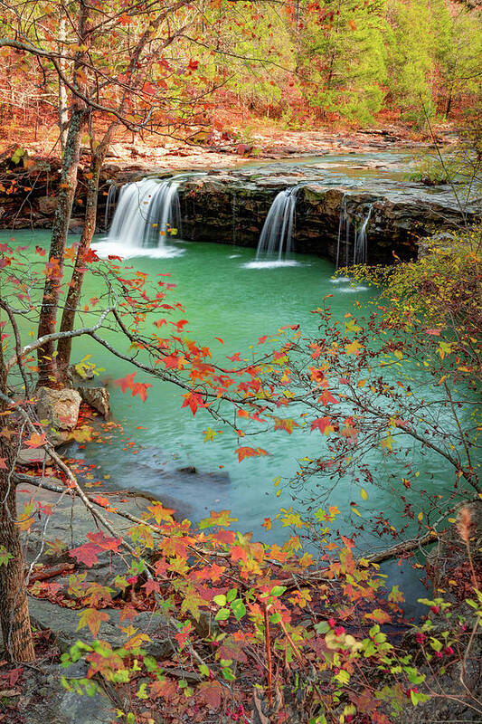 Falling Water Falls Poster featuring the photograph Autumn Glory At Falling Water Falls by Gregory Ballos
