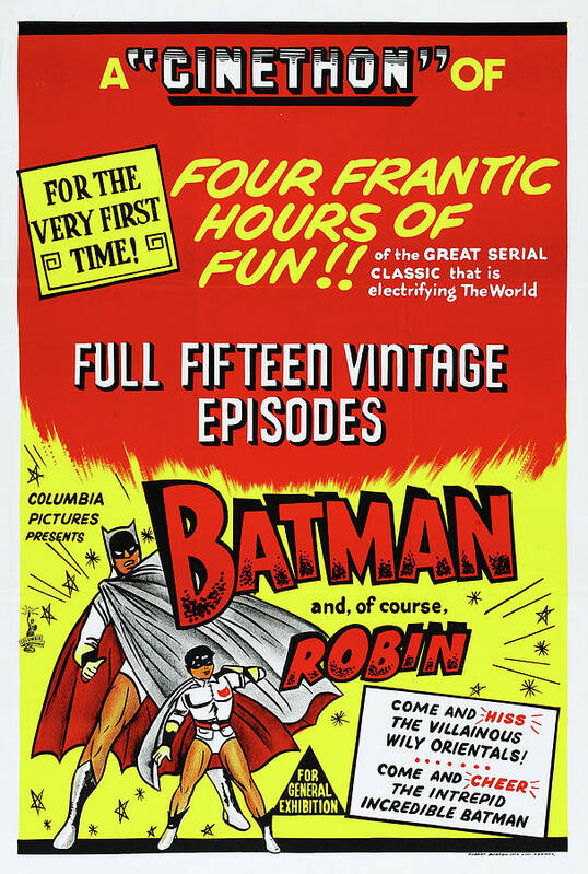 Batman Poster featuring the mixed media ''Batman and Robin'', 1949 by Movie World Posters