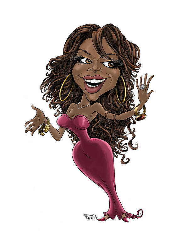Cartoon Poster featuring the drawing Beyonce, 2014 by Mike Scott