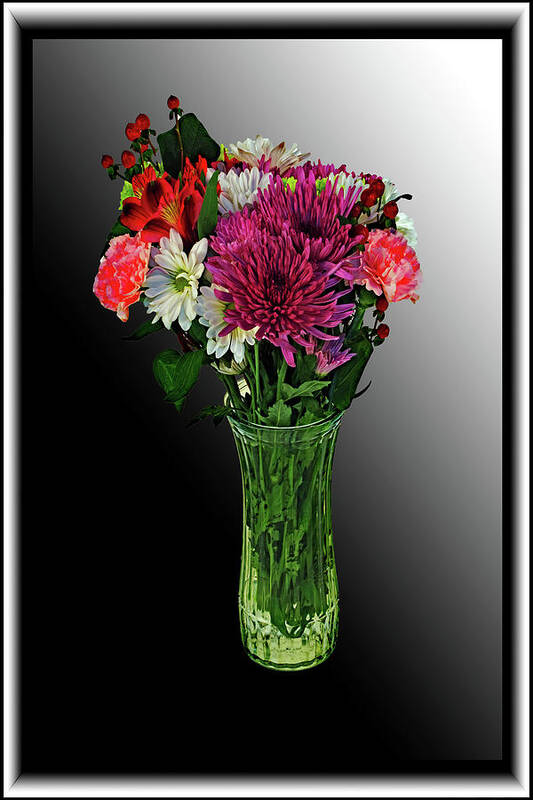 Bouquet;flowers;soft;petals;colors;detail;vase; Poster featuring the photograph Birthday Bouquet by Richard Risely