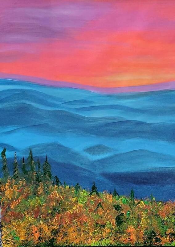 Landscape Poster featuring the painting Blue Ridge Dream by Amy Kuenzie